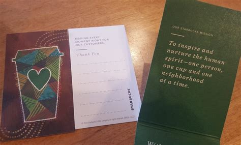 starbucks green apron cards